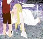  big_breasts blonde_hair blue_eyes elf fellatio frodo_baggins galadriel hobbit interracial john_ronald_reuel_tolkien kneeling long_hair lord_of_the_rings parody ring suck the_fellowship_of_the_ring uncensored 