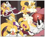 absurd_res avian balls bandai_namco big_balls big_breasts big_butt big_penis breasts butt digimon digimon_(species) duo female genitals gryphon hi_res hyper male male/female mythological_avian mythology penis pregnant renamon solo thewilldpink 