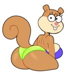  anthro big_breasts big_butt bra breasts brown_body buckteeth butt clothed clothing female hi_res looking_at_viewer looking_back mammal nickelodeon panties rodent sandy_cheeks sciurid smile solo somescrub spongebob_squarepants teeth tree_squirrel underwear 