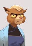  2021 angry angry_eyes anthro black_eyes breasts brown_body brown_ears brown_fur close-up clothing coat dedy_d detailed domestic_cat dr._t&#039;ana ear_fur felid feline felis female frown frowning_at_viewer fur glistening glistening_eyes glistening_nose grey_background hair half-closed_eyes hi_res looking_at_viewer mammal multicolored_body multicolored_fur narrowed_eyes orange_teeth overbite pink_nose portrait shadow sharp_teeth shirt short_hair simple_background solo spacesuit standing star_trek star_trek_lower_decks tan_body tan_fur tan_hair teeth topwear uniform whiskers yellow_eyes yellow_sclera 