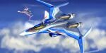  absurdres aircraft airplane asterozoa canopy_(aircraft) fighter_jet flying highres jet macross macross_delta mecha military military_vehicle motion_blur no_humans science_fiction variable_fighter vehicle_focus vf-31 vf-31c vf-31j 