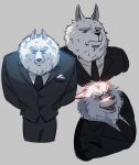  anthro arctic_wolf canid canine canis clothing fur group hi_res illumination_entertainment jimmy_crystal male mammal necktie simple_background sing_(movie) solo suit white_body white_fur wkaqkqdlstod wolf 