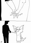  animated animated_comic anon anthro canid canine canis cheek_tuft clothing comic deltav disappearing dress duo ear_tuft elbow_tuft eyelashes eyewear facial_tuft female glasses hair hand_holding human lynn_(deltav) male male/female mammal monochrome open_mouth shirt short_hair short_playtime signature silhouette simple_background sound_effects standing topwear tuft white_background wolf 