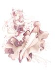  1girl breasts cow_girl cow_horns dress food_fantasy full_body highres horns kyomono_(hjxop) large_breasts long_hair looking_at_viewer milk_(food_fantasy) official_art pale_skin revealing_clothes second-party_source solo 