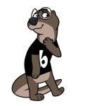  anthro big_nose black_clothing black_nose black_shirt black_topwear blackshirtboy brown_body brown_fur brown_hair clothing disney eyewear fan_character fur glasses glistening glistening_nose hair letter long_tail low_res lutrine male mammal mustelid nervous nervous_smile otter_(blackshirtboy) paws round_glasses shirt short_hair simple_background smile solo topwear white_background zootopia 