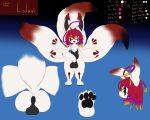  3_tails 4_arms absurd_res anthro anus balls big_anus big_balls big_penis big_tail black_flesh black_sclera butt chest_tuft fluffy fluffy_tail genitals gradient_background gradient_fur gradient_hair hair hi_res huge_penis hyper hyper_genitalia hyper_penis lalavi male model_sheet multi_arm multi_limb multi_tail narehate penis simple_background solo tuft 