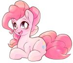  blue_eyes cutie_mark earth_pony equid equine female feral fluffy fluffy_tail friendship_is_magic hair happy hasbro hi_res horse kurogewapony mammal my_little_pony open_mouth pink_body pink_hair pink_tail pinkie_pie_(mlp) pony solo tongue white_body 