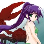  andou_mahoro bikini crab giant giant_monster green_bikini green_eyes highres mahoromatic purple_hair swimsuit yukio_6666 