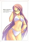  bikini blush fate/stay_night fate_(series) glasses highres long_hair megane midriff pink_eyes pink_hair purple_eyes purple_hair rider shingo shingo_(missing_link) swimsuit swimsuits very_long_hair 