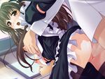  1boy 1girl ass blush breasts censored from_behind game_cg indoors maid open_mouth penis pussy sex thighhighs 