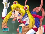  1girl bishoujo_senshi_sailor_moon blonde_hair blue_eyes blush futanari hair_penis hand_pussy looking_at_viewer purple_bonus sailor_moon skirt tentacle transformation tsukino_usagi what 