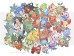  :d ;d animal_focus anniversary arm_up blue_eyes bright_pupils bulbasaur charmander chespin chikorita chimchar commentary_request cyndaquil fangs fennekin froakie fuecoco grookey happy highres kikuyoshi_(tracco) litten looking_up mudkip no_humans one_eye_closed open_mouth oshawott piplup pokemon pokemon_(creature) popplio quaxly red_eyes rowlet scorbunny smile snivy sobble sprigatito squirtle tepig tongue torchic totodile treecko turtwig white_background white_pupils 