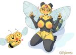  absurd_res anthro arthropod bee big_breasts breasts combee female genitals gesture hi_res hymenopteran insect nintendo pok&eacute;mon pok&eacute;mon_(species) pussy solo thick_thighs v_sign vespiquen video_games zyclone10 