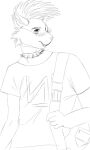  anthro chuffmate collar ethan_bedlam eyewear glasses hi_res line_art male mammal mohawk nine_inch_nails procyonid punk raccoon solo spiked_collar spikes 