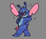  2022 alien big_ears blue_body blue_fur bulge butt claws colored_sketch digital_drawing_(artwork) digital_media_(artwork) disney experiment_(lilo_and_stitch) eyebrows fatzoimp fur grey_background hand_behind_head hand_on_chest head_tuft hi_res lilo_and_stitch looking_at_viewer male notched_ear pose raised_inner_eyebrows simple_background sketch small_tail smile solo sparkles speedo_only stitch_(lilo_and_stitch) teeth tongue tongue_out tuft 