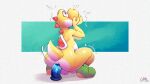  anal anal_penetration dildo lapatte mario_bros nintendo penetration rear_view reptile scalie sex_toy simple_background video_games yoshi 