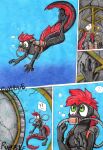  anthro black_body breasts chocolatechilla comic dragon female hair hi_res non-mammal_breasts red_hair rudgy_(aquilak) scalie solo tagme underwater water western_dragon wingless_dragon 