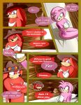  2020 absurd_res amy_rose anthro bdsm bondage bound breech_loader bruised clothing comic detailed_background dialogue duo echidna english_text eulipotyphlan female fur green_eyes hands_tied handwear hat headgear headwear hedgehog hi_res kidnapping knuckles_the_echidna male mammal meme monotreme nude purple_eyes restraints rope rope_bondage sega sonic_the_hedgehog_(series) text toso ugandan_knuckles video_games 