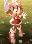 2022 5_fingers amy_rose anthro boots clothing eulipotyphlan female fingers flower footwear gloves grass green_eyes handwear hedgehog hi_res mammal open_mouth plant sega signature solo sonic_the_hedgehog_(series) tangopack teeth tongue video_games 