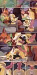  absurd_res anal anal_penetration bodily_fluids canid canine clothed clothing comic disney drmax duo english_text finnick fox fur genital_fluids genitals hi_res male male/male mammal nick_wilde penetration penis text zootopia 
