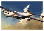  aircraft airplane antonov_an-225 bird blue_bird cloud commentary english_commentary highres mixed-language_commentary no_humans real_life sky timmyyen 