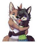  amanda_kruger_(character) anthro canine coyote daughter family father feralmoonlight gene_kruger_(character) hug mammal parent tongue 