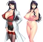  bakunyuu_hoken_onna_kyoushi bb beauty_mark breasts censored character_request choker cleavage cute doctor erect_nipples glasses hand_in_pocket huge_breasts lab_coat labcoat large_breasts long_hair milf miniskirt mole nipples nude perfection puffy_nipples purple_hair pussy sexy shinomiya_yurika skirt smile strikes takahashi_record thighhighs 