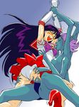  armpit_licking armpits bishoujo_senshi_sailor_moon blush high_heels hino_rei licking long_tongue monster_girl multiple_arms sailor_mars shoes tickle tickleague tickling tongue wink yuri 