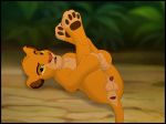  anal animal_genitalia animal_penis at balls butt cub disney erection feline feral kaion looking_at_viewer male mammal open_mouth penetration penis simba solo the_lion_king young 