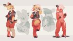  absurd_res ambiguous_gender anthro blonde_hair bottomwear bovid brown_body brown_fur cai_(relayoutpost) caprine clothed clothing confusion fur goat hair hi_res hooves lagomorph latex leporid living_latex living_rubber mammal nule nule_(character) null_bulge orange_body orange_fur pants potion rabbit red_latex red_rubber rubber solo tan_body tan_fur torn_clothing transformation transformation_potion transformation_sequence yellow_body yellow_fur 