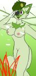  absurd_res breasts eye_patch eyewear female hi_res momiji_werefox nintendo nipples pok&eacute;mon smile solo sprigatito video_games 