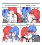  +++ 2girls bare_shoulders blue_eyes blue_hair closed_eyes dumd english_text facing_another forehead hololive hoshimachi_suisei kiss kiss_chart kissing_ear kissing_nose looking_at_another multiple_girls multiple_views pink_hair sakura_miko sketch smile symbol-only_commentary upper_body virtual_youtuber white_background yuri 