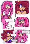  big_breasts breasts comic connie_the_hedgehog duo fan_character female female/female fur hi_res holding_breast licking pink_body pink_eyes purple_body purple_eyes purple_fur sega sky_the_echidna sonic_the_hedgehog_(series) tongue tongue_out unknown_artist 
