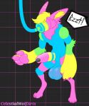  anthro big_penis celestialwolfarts deltarune erection foreskin genitals hi_res humanoid_genitalia male penis simple_background solo undertale_(series) video_games werewire 