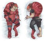  alien armor barbalarga dakimakura_design grin krogan looking_at_viewer male mass_effect scar smile solo urdnot_wrex video_games 