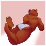  anthro big_butt briefs brown_body brown_fur bubble_butt butt clothing fur humanoid lying male mammal md34 on_front on_phone overweight overweight_male peanut_(roommates) roommates_motha solo thick_thighs tight_clothing tighty_whities underwear ursid wedgie white_clothing white_underwear 