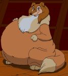  2010 all_dogs_go_to_heaven belly big_belly blush blush_lines canid canine canis chest_tuft domestic_dog don_bluth female feral flo_(all_dogs_go_to_heaven) hand_on_stomach hectorthewolf hi_res inside looking_at_viewer mammal morbidly_obese morbidly_obese_female morbidly_obese_feral navel obese obese_female obese_feral on_hind_legs open_mouth overweight overweight_female overweight_feral paws smile solo standing tuft 