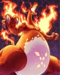  charizard claws commentary english_commentary fire flame-tipped_tail highres lizard mega_pokemon no_humans pokemon pokemon_(creature) solo uchiha_jake 