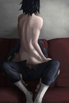  2boys anal arm_support ass back bare_shoulders barefoot black_hair boy clothed_on_nude cmnm couch erection feet fingerless_gloves gloves hatake_kakashi im. legs male multiple_boys naruto pants penis penis_in_male_anus sex short_hair sitting straddle sweat teacher_and_student uchiha_sasuke uncensored yaoi yaoiismy 