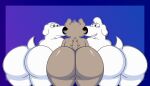  anthro big_butt brian_griffin butt canid canine cousins ear_piercing family_guy fur grey_body grey_fur group hi_res jasper_(family_guy) male male/male mammal new_brian nt6969 piercing presenting presenting_hindquarters white_body white_fur 