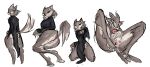  anthro canid canine canis digital_media_(artwork) erection jam_(artist) kneeling looking_at_viewer male mammal presenting priest raised_tail reverend_wolf_(jam) simple_background sketch solo wolf 