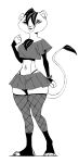  anthro bottomwear bruma clothing crop_top ear_piercing el_arca felid feline female hi_res jijis-waifus leggings legwear lion mammal miniskirt pantherine piercing shirt skirt solo suggestive_clothing topwear 