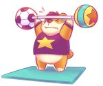  2014 alpha_channel animal_crossing anthro ball biped clothing cricetid exercise eyes_closed greenendorf hamlet_(animal_crossing) hamster mammal nintendo pixar_ball rodent shirt simple_background slightly_chubby solo topwear transparent_background video_games workout 