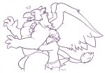  2018 4_fingers anthro avian bulge clothing duo embrace eyes_closed fingers greenendorf hug hugging_from_behind humanoid_hands jumpstart_games lord_kass male male/male neopets size_difference surprise underwear video_games 