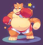  2020 anthro belly biped bottomwear boxing clothing domestic_cat felid feline felis greenendorf male mammal overweight overweight_male shorts solo sport 