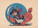  anthro buckle buckteeth clothed clothing conditional_dnp crouching cutlass dress eye_patch eyewear female fox-pop fur hat headgear headwear hi_res jolly_red looking_at_viewer mammal melee_weapon pirate reaching_towards_viewer red_body red_fur rodent sciurid smile solo sword teeth weapon 