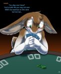  anthro blush catmonkshiro desperation diaper hi_res lagomorph laxative laxatives leporid male mammal poker poker_cards poker_chip poker_table rabbit solo worried 