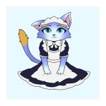 andromorph anthro blue_eyes clothing domestic_cat dress felid feline felis female feral intersex league_of_legends looking_at_viewer mammal michi_nwn riot_games solo whiskers yuumi_(lol)