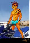 absurd_res anthro beach hi_res male manly nutria_humanoid rockeylombax seaside solo