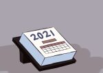  2021 calendar_(object) english_commentary grey_background motobug no_humans object_focus shadow simple_background sonic_(series) 